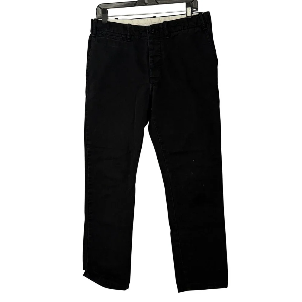 Buck Mason Officer Pants Slub Twill Black Cotton Chino Trousers - 31